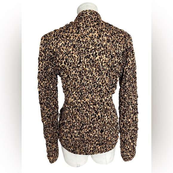 MSK Tan /Brown /Black Sequined Animal Print Blazer Women Size M (Medium) - Picture 8 of 9
